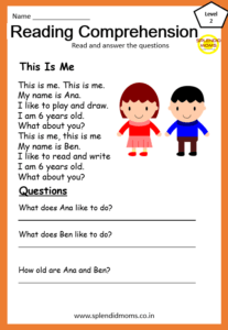 reading comprehension level 2 for class 1 2 free download