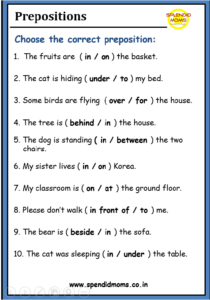 Prepositions - Splendid Moms