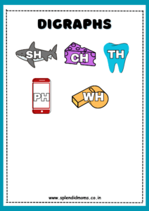 Digraphs picture cards free worksheets