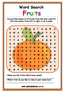fruit names free worksheet 2