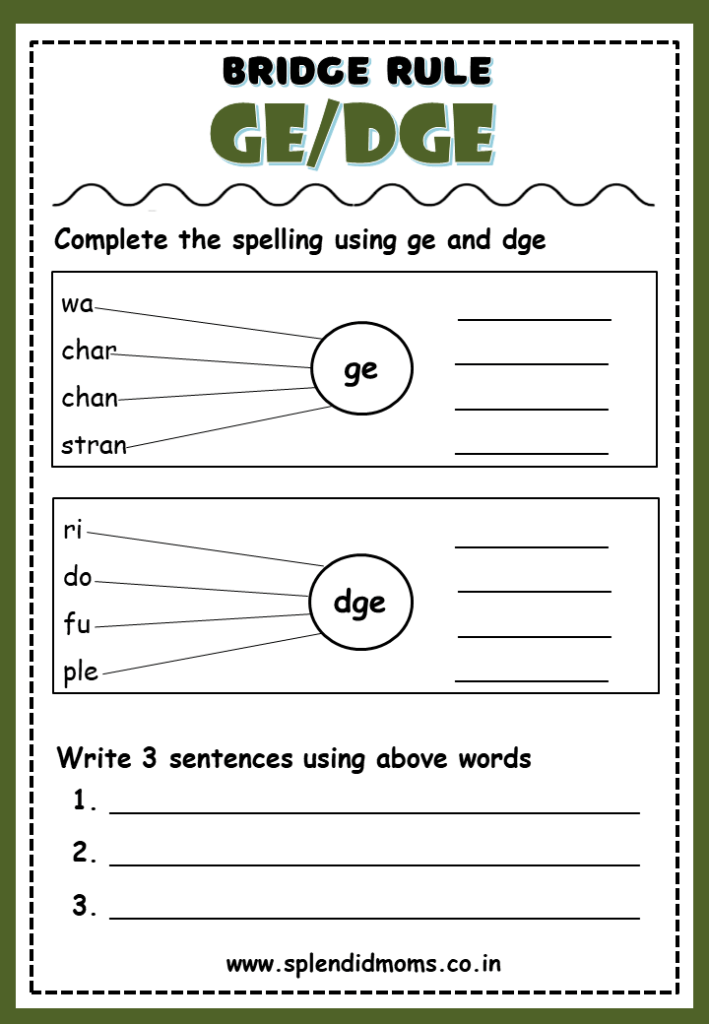 ge or dge spelling rule