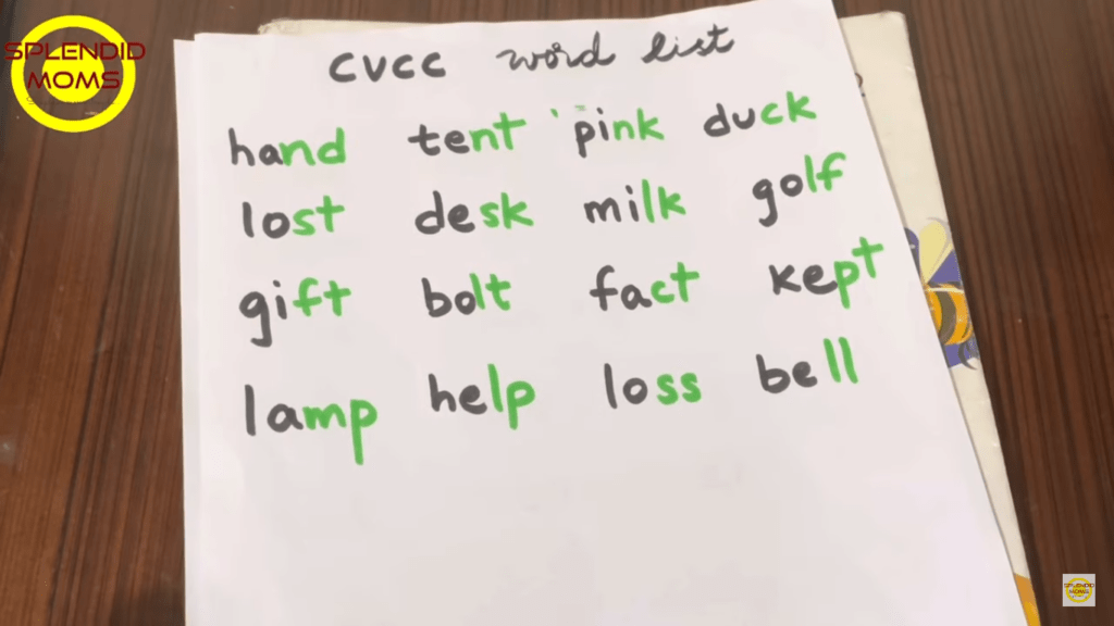 cvcc word list