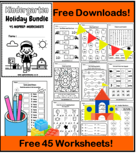 kindergarten holiday bundle free worksheets