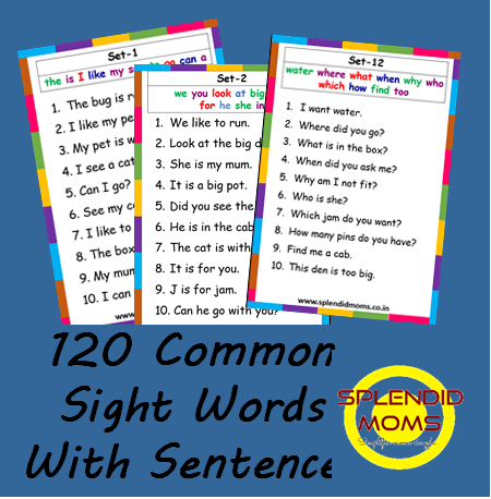 120 sight wordsa nd sentences bundle