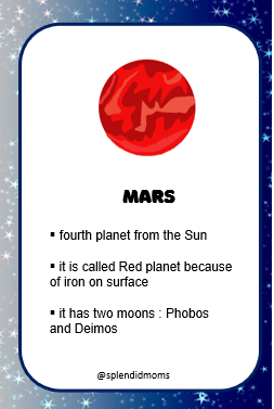 solar system planets free flash cards