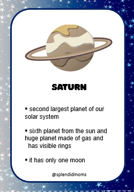 solar system planets free flash cards