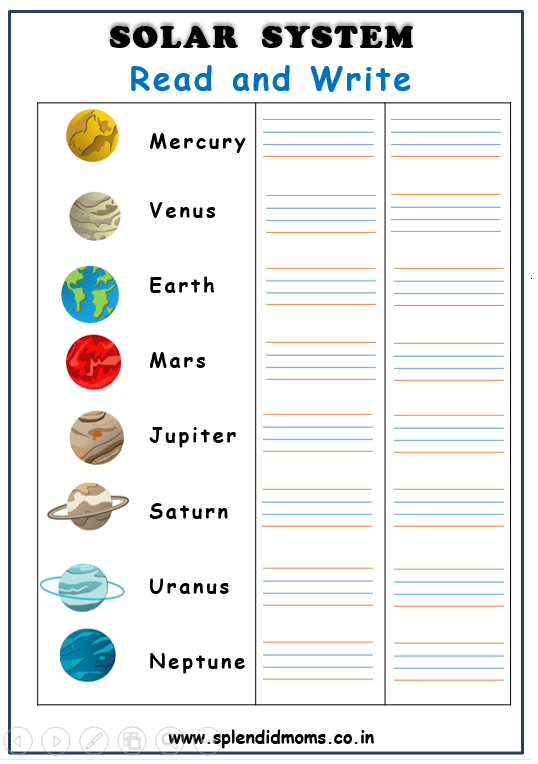 solar system and planets free worksheets