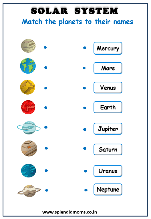 solar system and planets free worksheets