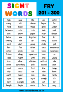 FRY Sight words 201-300