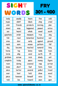 FRY Sight words 301-400