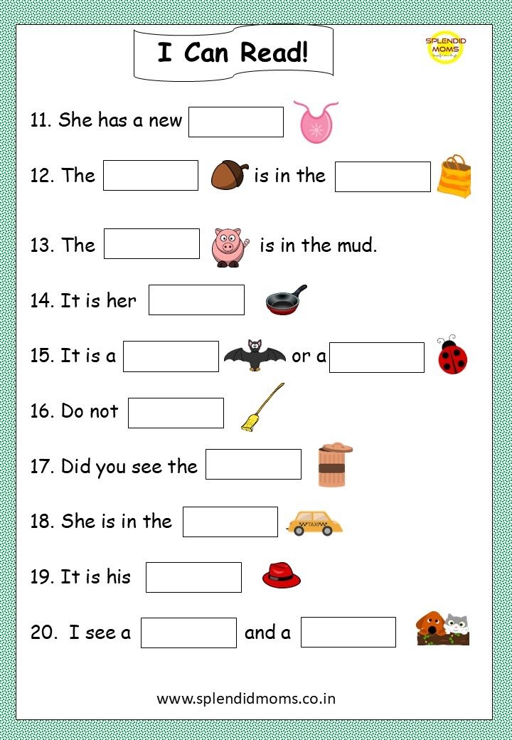 cvc words sentences with sight words